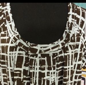 Turquoise and brown top